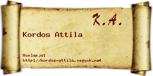 Kordos Attila névjegykártya