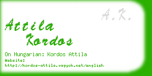 attila kordos business card